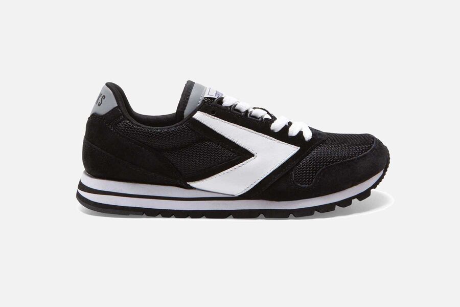 Brooks Men's Chariot Road Running Shoes Black/White XOHQ-63425